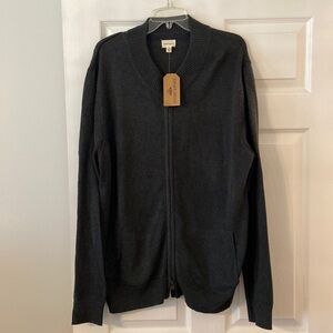 Eight Bells Man Sweater size XL brand new color gray zipper front / front pocket